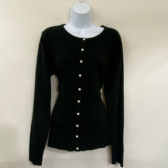 Covington Sweaters - Covington Black Pearl Buttons Cardigan Size L M-20